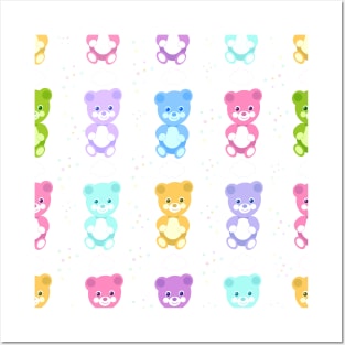 Colorful cute bears Posters and Art